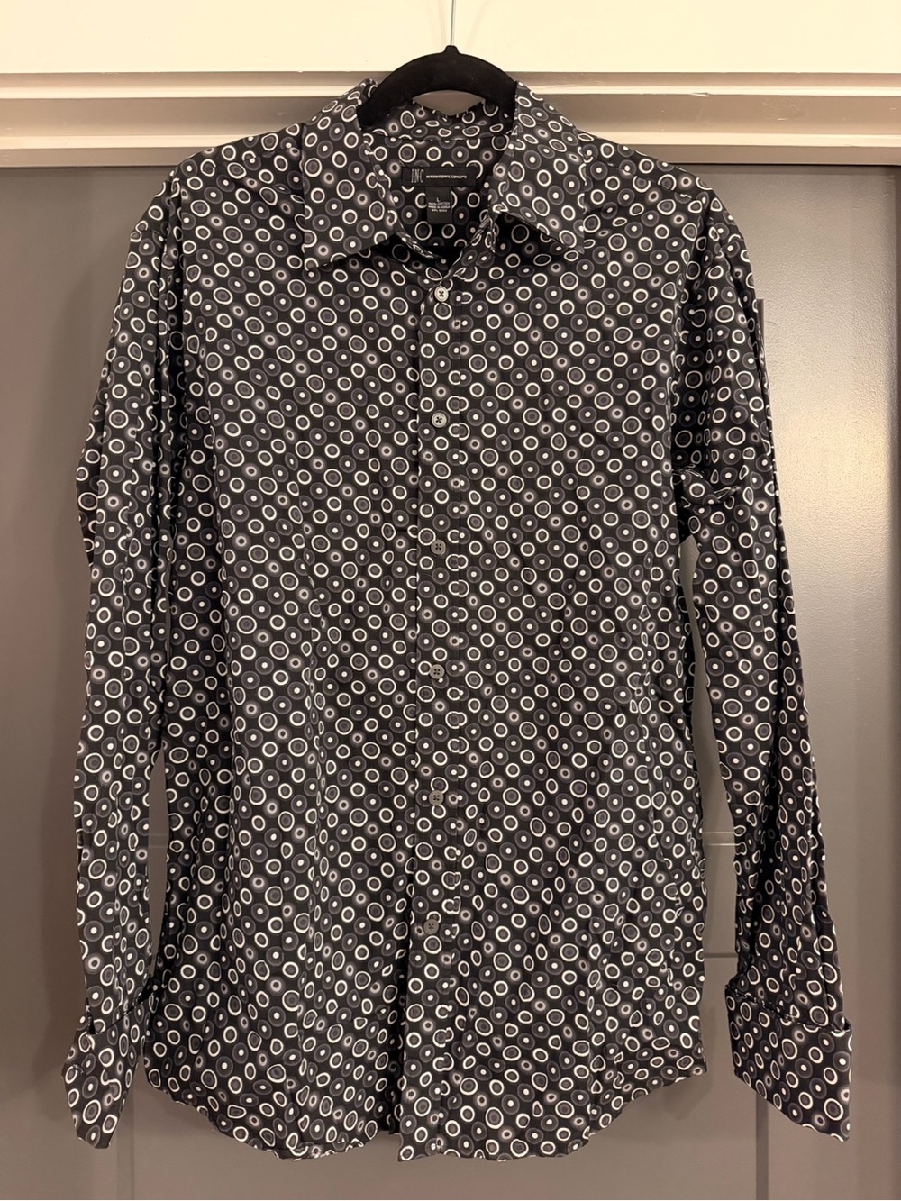INC International Concepts Geometric Button-Down Shirt Men’s L